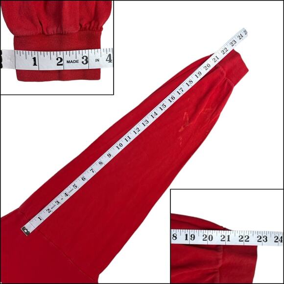 Gildan Men's Long Sleeve Crew Neck Tee Shirt Size Large Red 100% Cotton Holiday - Picture 11 of 12